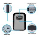 Ver imagem 3 de Mini Cofre Guarda Chaves de Parede com Segredo Cinza