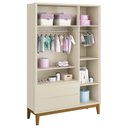 Ver imagem 5 de Guarda-Roupa Retrô 3 Portas Classic New Areia Fosco com Madeira - MoveisAqui