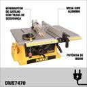 Ver imagem 2 de Serra Circular de Mesa 10 pol. (254mm) 1.800 Watts DWE7470-B2 220V DeWalt DeWalt