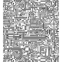 Papel De Parede Placa De Circuito Branco E Preto - 1