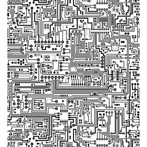 Papel De Parede Placa De Circuito Branco E Preto