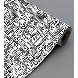 Papel De Parede Placa De Circuito Branco E Preto - 3