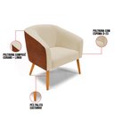 Ver imagem 7 de Kit 02 Poltronas Stella Corano Nozes com Linho Areia A27 Pés Palito Castanho - D'rossi