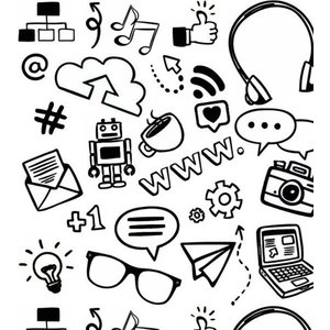 Papel De Parede Media Social Preto Branco