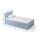 Ver imagem 4 de Cama Solteiro 03 Gavetas - Madeira Maciça Azul