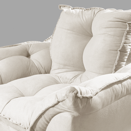 Poltrona Decorativa Escritório Luxo 12 Cores - Pés Palito - Bege - 5
