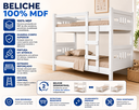 Ver imagem 5 de Beliche Solteiro Esmeralda 100% MDF com Escada Central Proteção Lateral e 2 Colchões D20