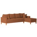 Ver imagem 2 de Sofá 4 Lugares Beny com Chaise Direito Linho Terracota