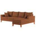 Ver imagem 3 de Sofá 4 Lugares Beny com Chaise Direito Linho Terracota