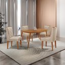 Ver imagem 1 de Mesa de Jantar Copper 120cm Tampo Canto Copo Mdf com 4 Cadeiras Isadora Moderna Mobilia