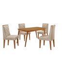 Ver imagem 2 de Mesa de Jantar Copper 120cm Tampo Canto Copo Mdf com 4 Cadeiras Isadora Moderna Mobilia