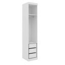 Ver imagem 2 de Armário Modulado Supreme 1 Porta 45cm 3 Gavetas Prateleira e 1 Cabideiro Branco Fosco e Rovere
