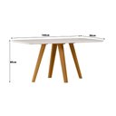 Ver imagem 5 de Conjunto Mesa Jantar 6 Lugares Vidro Palha Off White com Freijó e Cesare Escuro 160cm Dalla Costa