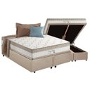 Ver imagem 1 de Cama Box Baú King: Colchão Molas Anjos MasterPocket Ensacadas King Best Clean + Base CRC Suede Clean