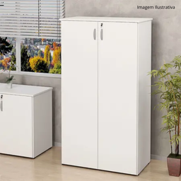 Armário para Escritório Alto 2 Portas com Chave Multiuso Cristal - 7