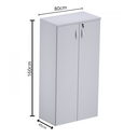 Ver imagem 2 de Armário para Escritório Alto 2 Portas com Chave Multiuso Cristal