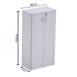 Armário para Escritório Alto 2 Portas com Chave Multiuso Cristal - 2