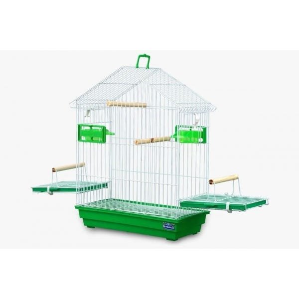 Gaiola para Calopsita e Pássaros Mansos com Teto Aramado Completa