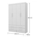 Ver imagem 4 de Armário Multiuso Modulare 4 Portas 4 Gavetas Branco - Panorama Móveis