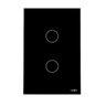 Interruptor Touch 2 Teclas Preto Caixa 4X2 - 4