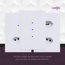 Ver imagem 2 de Interruptor Touch 2 Teclas Caixa 4X2 Branco