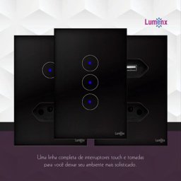 Interruptor Touch 3 Teclas Preto Caixa 4X2 - 2