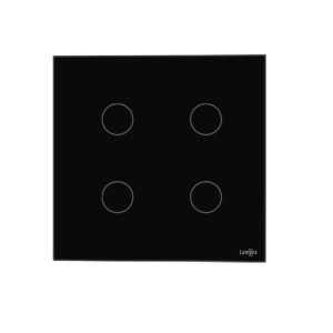Interruptor Touch 4 Teclas Caixa 4X4 Preto