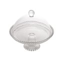 Ver imagem 1 de Prato P/Bolo C/Pé e Tampa Cristal Pearl Bolinha Transparente 20cm Wolff