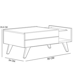 Kit Aparador Buffet Íris 03 Portas Com Mesa De Centro Meira C04 Off White Matte Freijó - Lyam - 9