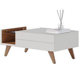 Kit Aparador Buffet Íris 03 Portas Com Mesa De Centro Meira C04 Off White Matte Freijó - Lyam - 3