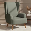Ver imagem 2 de Poltrona de Amamentação Fixa Pés Manu Liz D02 Couríssimo Tramado Verde C-296 C-120 - Lyam Decor