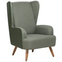 Ver imagem 1 de Poltrona de Amamentação Fixa Pés Manu Liz D02 Couríssimo Tramado Verde C-296 C-120 - Lyam Decor