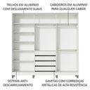 Ver imagem 5 de Guarda-Roupa Casal 100% MDF Madesa Royale 3 Portas de Correr com Espelho com Pés Branco Cor:Branco