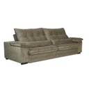 Ver imagem 1 de Sofá Retrátil Reclinável 2,50m com Molas e Espuma D33 Biondi Veludocristal - Netsofas - Castor