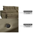 Ver imagem 2 de Sofá Retrátil Reclinável 2,50m com Molas e Espuma D33 Biondi Veludocristal - Netsofas - Castor