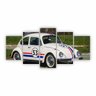 Quadro Canvas Fusca Branco Herbie 53 Filme 200x100cm - 1