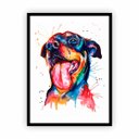 Ver imagem 1 de Quadro com Moldura Cachorro Pintura Tinta Colorido 30x40cm