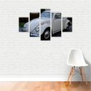 Ver imagem 2 de Quadro Tela Canvas Decorativo Carro Fusca Branco 110x65cm