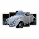Ver imagem 1 de Quadro Tela Canvas Decorativo Carro Fusca Branco 155x80cm
