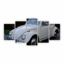 Ver imagem 1 de Quadro Tela Canvas Decorativo Carro Fusca Branco 200x100cm