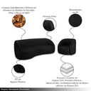 Ver imagem 3 de Conjunto Sofá Sala de Estar Bipartido 288cm e Poltrona Clarke Pu Preto Manchado G45 - Gran Belo