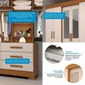 Guarda Roupa Casal 100% Mdf 6 Portas 9 Gavetas com Espelho Débora Acp Móveis Cinamomo/off White - 4