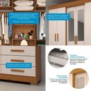 Ver imagem 4 de Guarda Roupa Casal 100% Mdf 6 Portas 9 Gavetas com Espelho Débora Acp Móveis Cinamomo/off White
