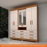 Guarda Roupa Casal 100% Mdf 6 Portas 9 Gavetas com Espelho Débora Acp Móveis Cinamomo/off White - 5