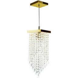 Lustre Pendente Plafon Cristal Crilick Ls7201 Dourado - 1
