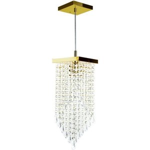 Lustre Pendente Plafon Cristal Crilick Ls7201 Dourado