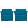Kit 02 Poltronas Decorativa para Sala e Quarto Lisboa Suede Azul Claro - 1