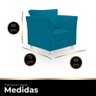 Kit 02 Poltronas Decorativa para Sala e Quarto Lisboa Suede Azul Claro - 2