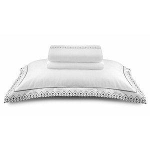 Jogo de Cama Casal Egípcio 300fios Preto Fence BTB