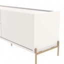 Ver imagem 4 de Rack para TV até 75" 2 Gavetas 2 Portas Jasper 220 cm - Off White Fosco c/ Dourado